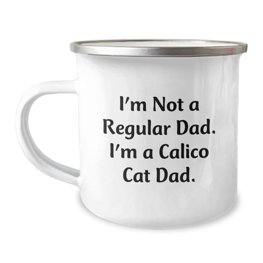 Funny Calico Cat Dad Gifts from Men to Family, Unique Graduation Unique Gifts for Calico Cat Lovers, Camping Mug for Him - Image 1