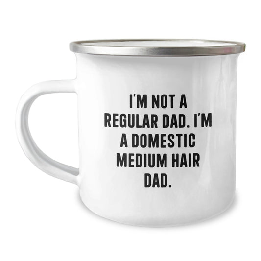 Funny Domestic Medium Hair Cat Dad Gifts for Men, Unique Graduation Unique Gifts from Dad to Domestic Medium Hair Cat Lover, Custom Camping Mug - Image 1