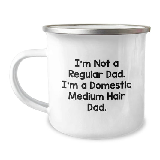 Domestic Medium Hair Cat Dad Gifts for Men Funny Ceramic Camping Mug - Unique Graduation Unique Gifts from Men to Family - Image 1
