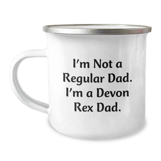 Funny Devon Rex Cat Gifts from Dad to Friends - Christmas Unique Gifts for Men Who Love Camping Mugs - I'm Not A Regular Dad. I'm A Devon Rex Dad. - Image 1