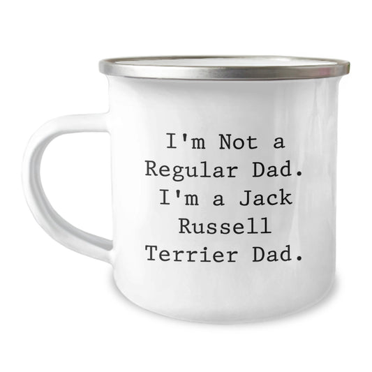 Funny Jack Russell Terrier Dog Dad Gifts for Him Camping Mug, 'I'm Not A Regular Dad', Birthday Unique Presents for Men from Family - Image 1