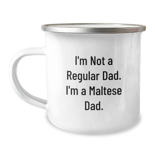 Funny Maltese Dog Camping Mug Gifts for Dad, Unique Birthday Present from Husband, Daughter, Son, or Friends - Image 1