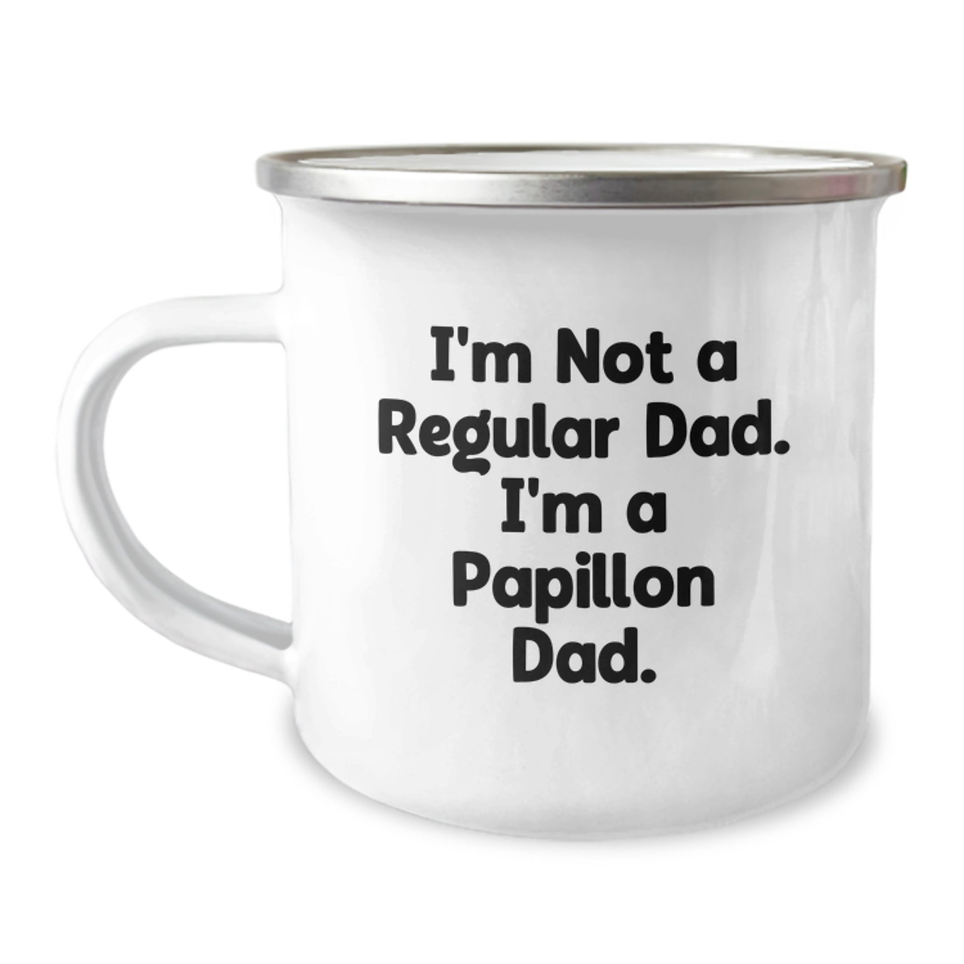 Papillon Dog Lover Gifts from Dad to Papillon Dad on Birthday Unique Gifts - Funny Camping Mug - Image 1