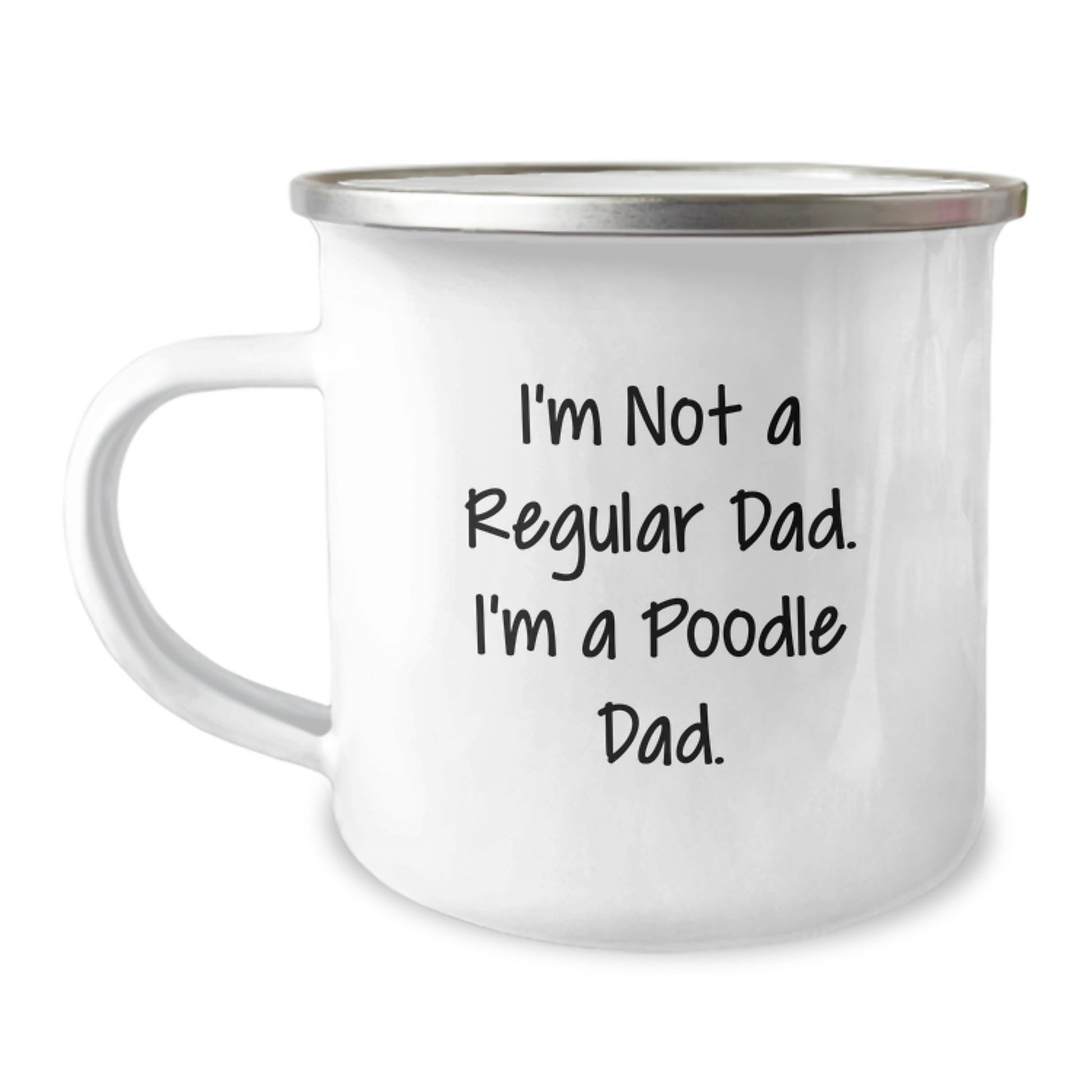 Funny Poodle Dad Gifts for Men, Unique Birthday Unique Gifts from Dad, Poodle Dad Camping Mug - Image 1