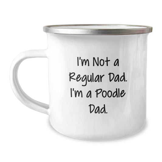 Funny Poodle Dad Gifts for Men, Unique Birthday Unique Gifts from Dad, Poodle Dad Camping Mug - Image 1