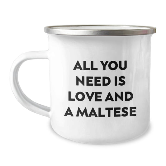 Unique Maltese Dog Camping Mug Gifts from Friends for Birthday Unique Gifts - Image 1