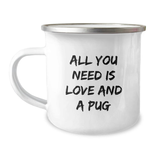 Funny Pug Dog Camping Mug Gifts for Pug Dog Lovers from Friends on Christmas - Image 1