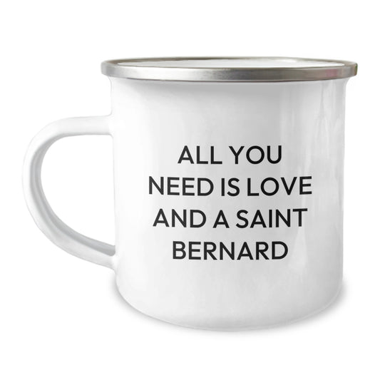 Funny Saint Bernard Dog Gifts from Friends for Christmas Unique Ideas Camping Mug - Image 1