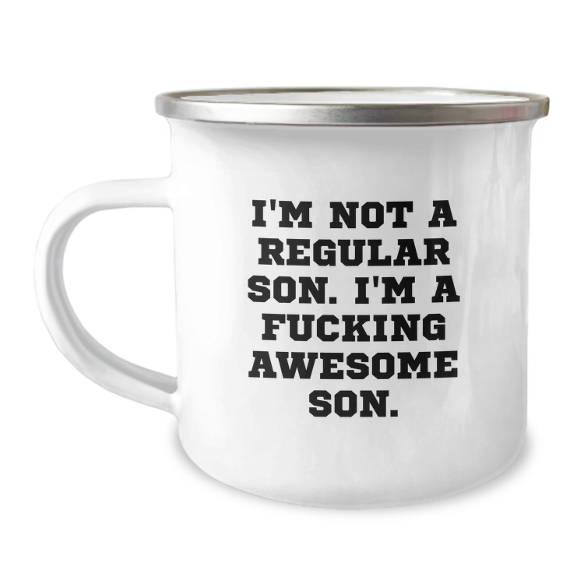 Funny Son Gifts for Him, Inspirational Camping Mug, I'm Not A Regular Son. I'm A F--king Awesome Son., Gifts from Dad for Son on Christmas Unique Gifts - Image 1