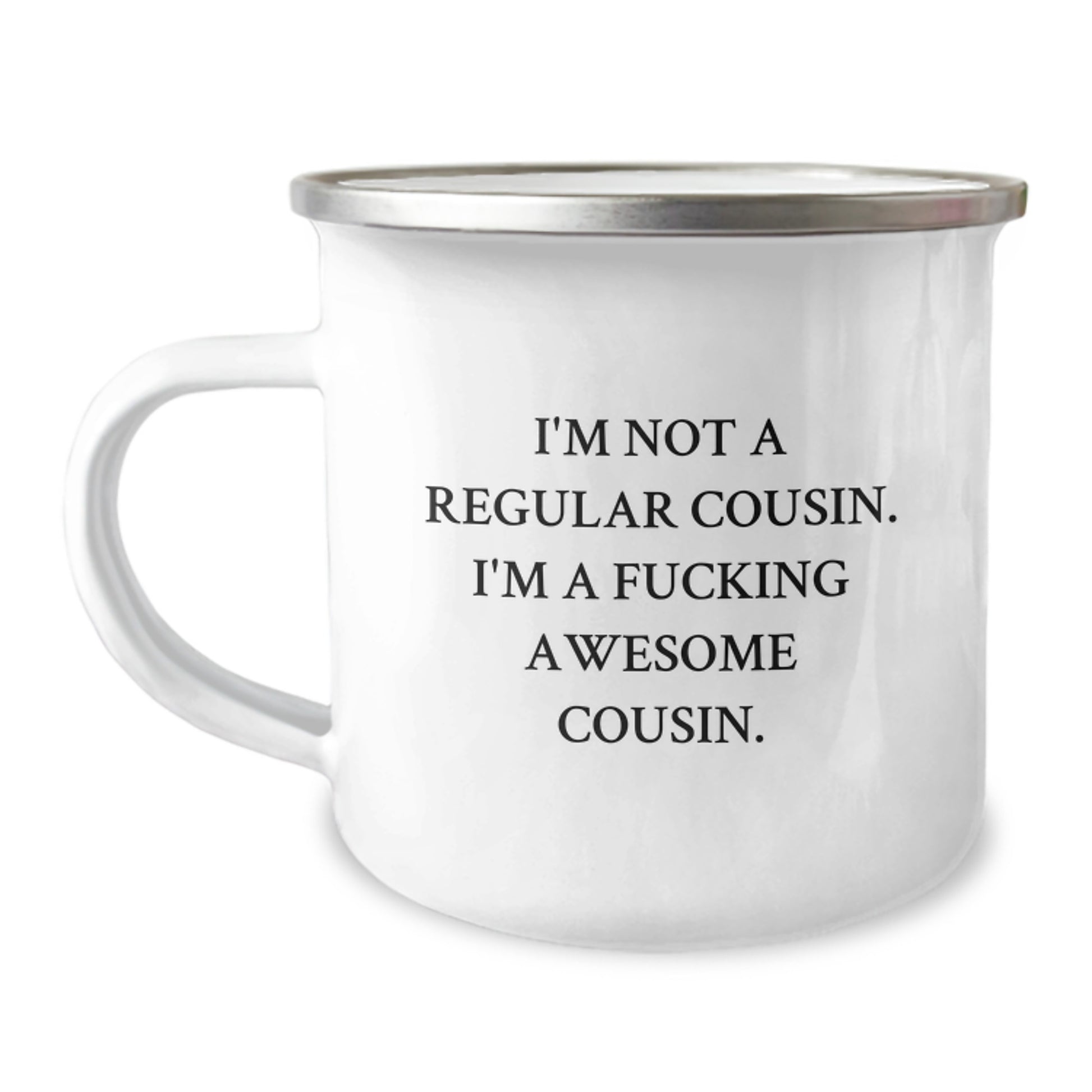 Funny Christmas Cousin Gifts from Men to Awesome Cousin, Camping Mug for Cousin Lovers, Unique Cousin Presents - Image 1