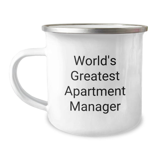 World's Greatest Apartment Manager Funny Camping Mug Gifts for Dad from Family - Image 1