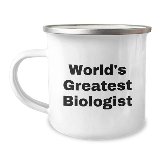 Biologist Gifts for Him - 'World's Greatest Biologist' Funny Camping Mug, 12 oz Stainless Steel with Enamel Finish, Gifts from Dad to Father's Day Unique Gifts for Men - Image 1