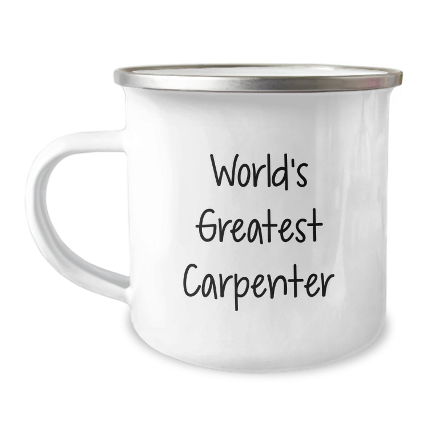 Funny Carpenter Quote Camping Mug for Men, Birthday Unique Gifts from Friends to World's Greatest Carpenter - Image 1