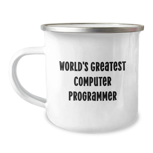 Funny Computer Programmer Gifts from Dad, World's Greatest Computer Programmer Quote, Unique Camping Mug for Men, Father's Day Unique Gifts - Image 1