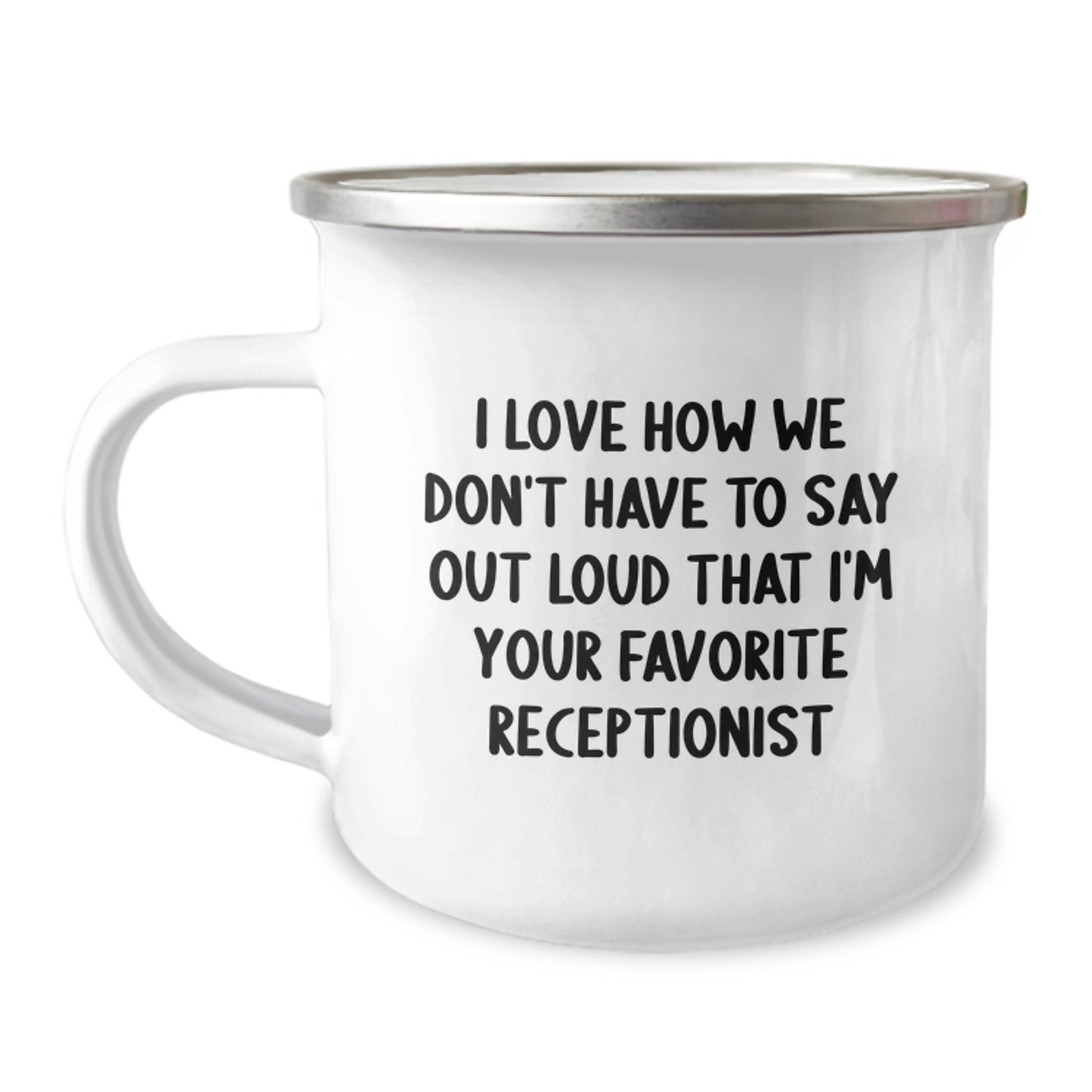 Funny Receptionist Gifts from Friends, Unique Christmas Unique Gifts for Receptionist, Camping Mug - Image 1