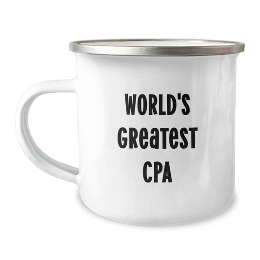 Funny CPA Camping Mug Gifts for Men, World's Greatest Cpa, Christmas Unique Gifts, Gifts from Friends, Camping Mugs for CPAs - Image 1