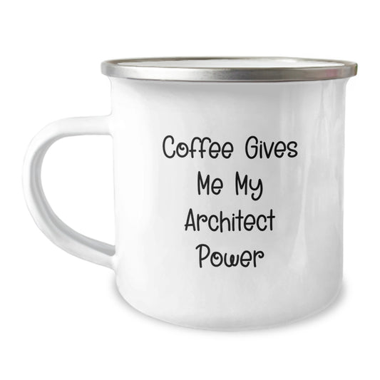 Funny Architect Gifts for Graduation - Coffee Gives Me My Architect Power - Camping Mug for Architect Men and Women, Perfect for Friends and Family - Image 1