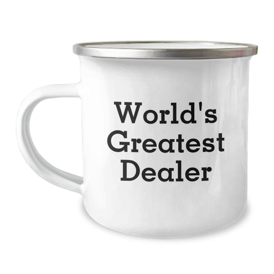 World's Greatest Dealer Gift, Funny Camping Mug for Men, Unique Father's Day Unique Gifts from Friends, Funny Dealer Mug - Image 1