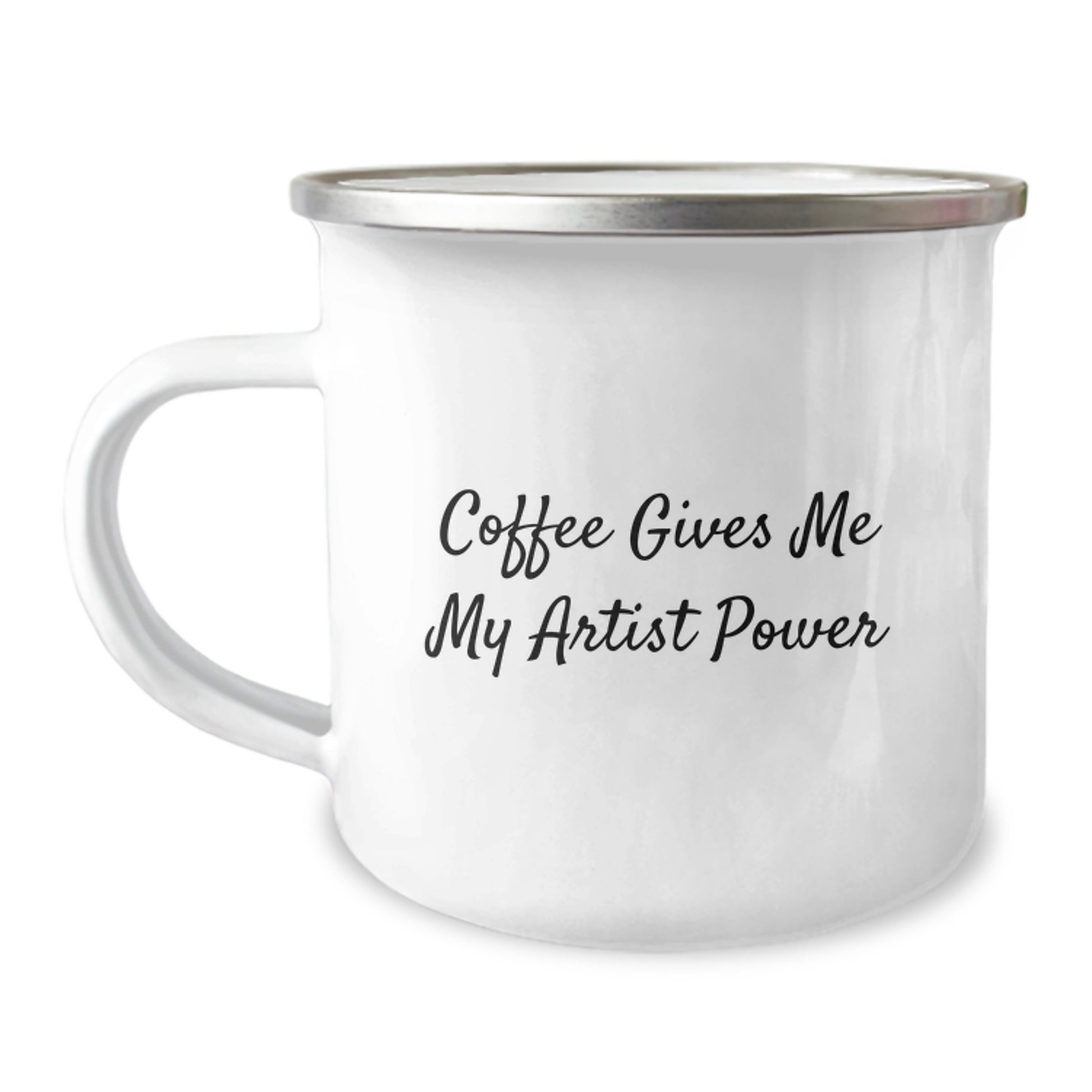 Funny Artist Gifts for Graduation, Coffee Gives Me My Artist Power Camping Mug, Unique Gifts from Friends to Family - Image 1