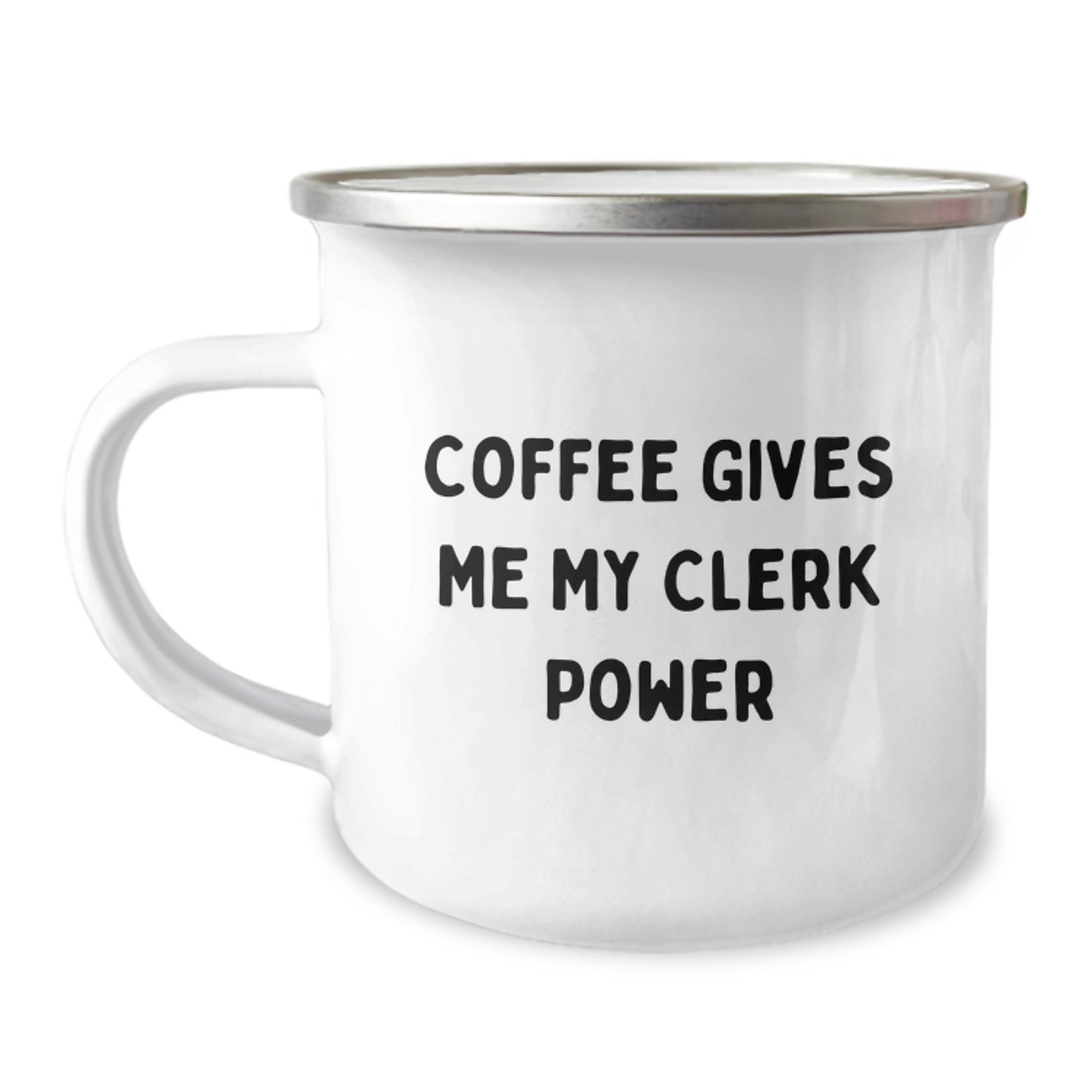 Cute Clerk Gifts from Friends for Men Graduation Unique Coffee Mugs with Funny Quote - Clerk Power Mug - Image 1