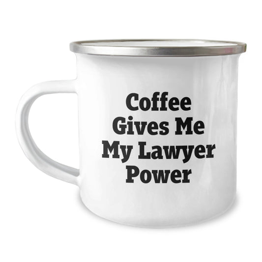 Funny Lawyer Gifts for Men - Coffee Gives Me My Lawyer Power Camping Mug, Perfect Christmas Unique Gifts from Husband to Lawyer Friend - Image 1