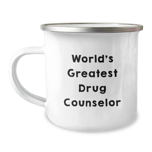 Funny World's Greatest Drug Counselor Gifts for Men and Women Camping Mug Birthday Unique Ideas from Friends - Image 1