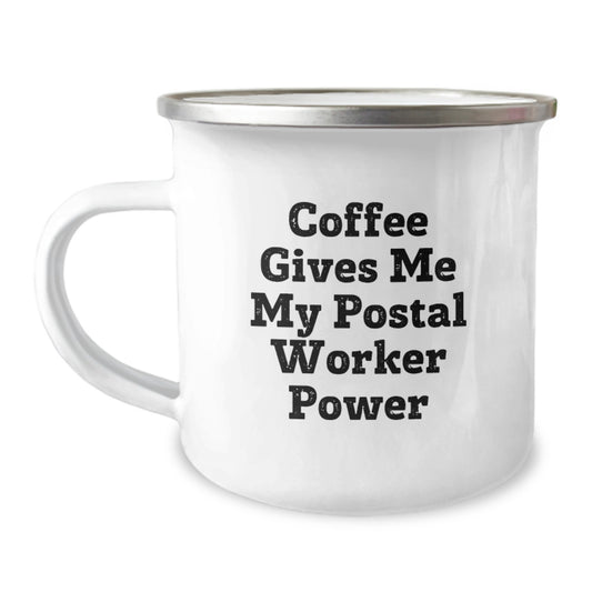 Gifts for Postal Workers, Funny Camping Mug for Men, Unique Birthday Unique Gifts from Friends, Coffee Gives Me My Power Mug - Image 1
