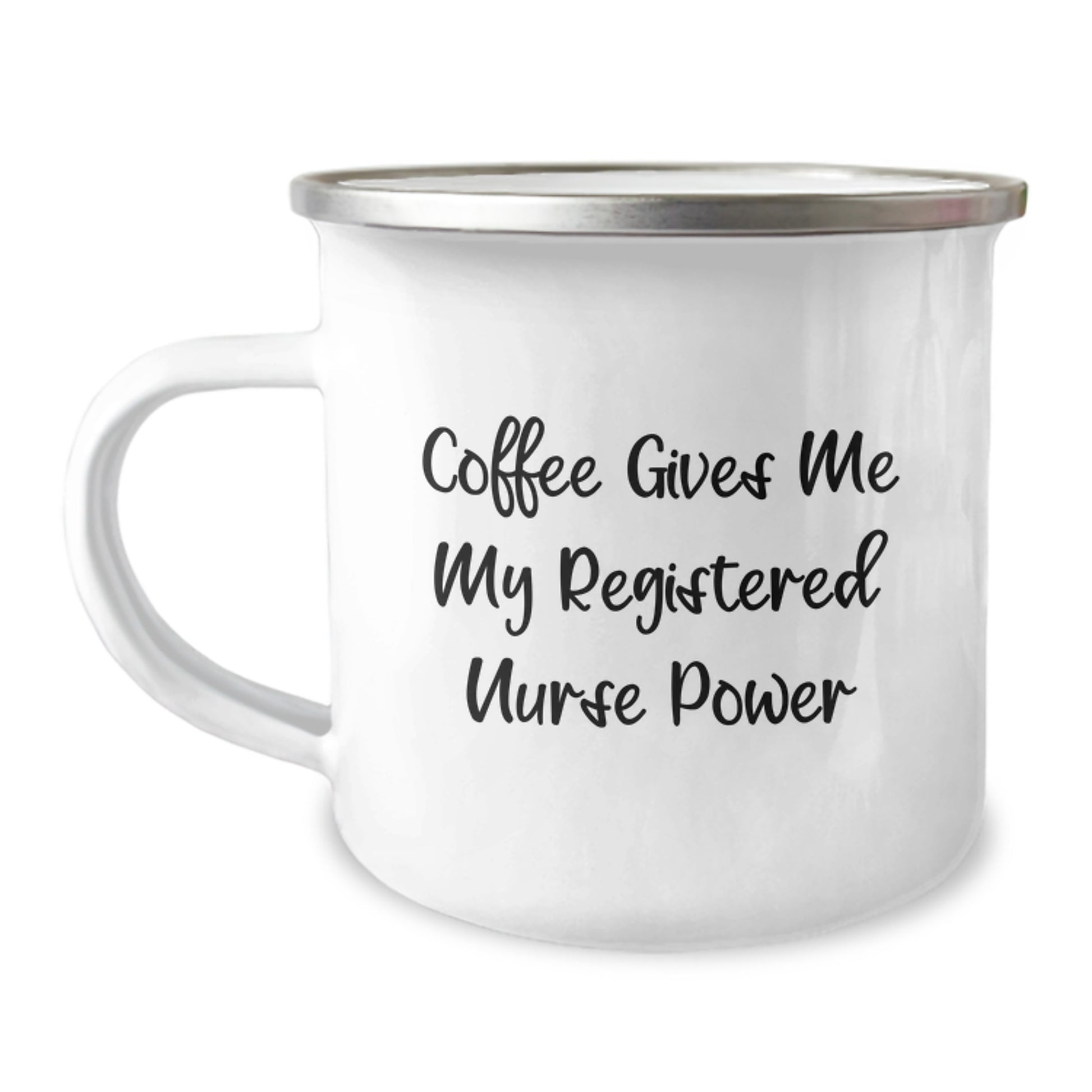 Funny Birthday Unique Gifts for Registered Nurse Men, Unique Registered Nurse Camping Mug, Coffee Gives Me My Registered Nurse Power - Gifts from Family - Image 1