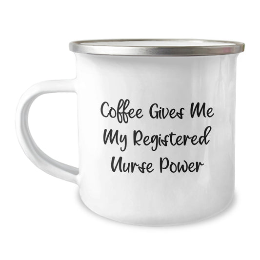 Funny Birthday Unique Gifts for Registered Nurse Men, Unique Registered Nurse Camping Mug, Coffee Gives Me My Registered Nurse Power - Gifts from Family - Image 1