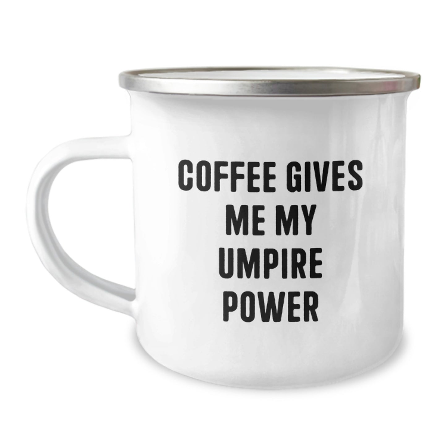 Funny Umpire Gifts for Graduation - 'Coffee Gives Me My Umpire Power' Camping Mug from Friends, Perfect for Umpire Enthusiasts and Men, Unique Graduation Gifts for Women, Family, and Coworkers - Image 1