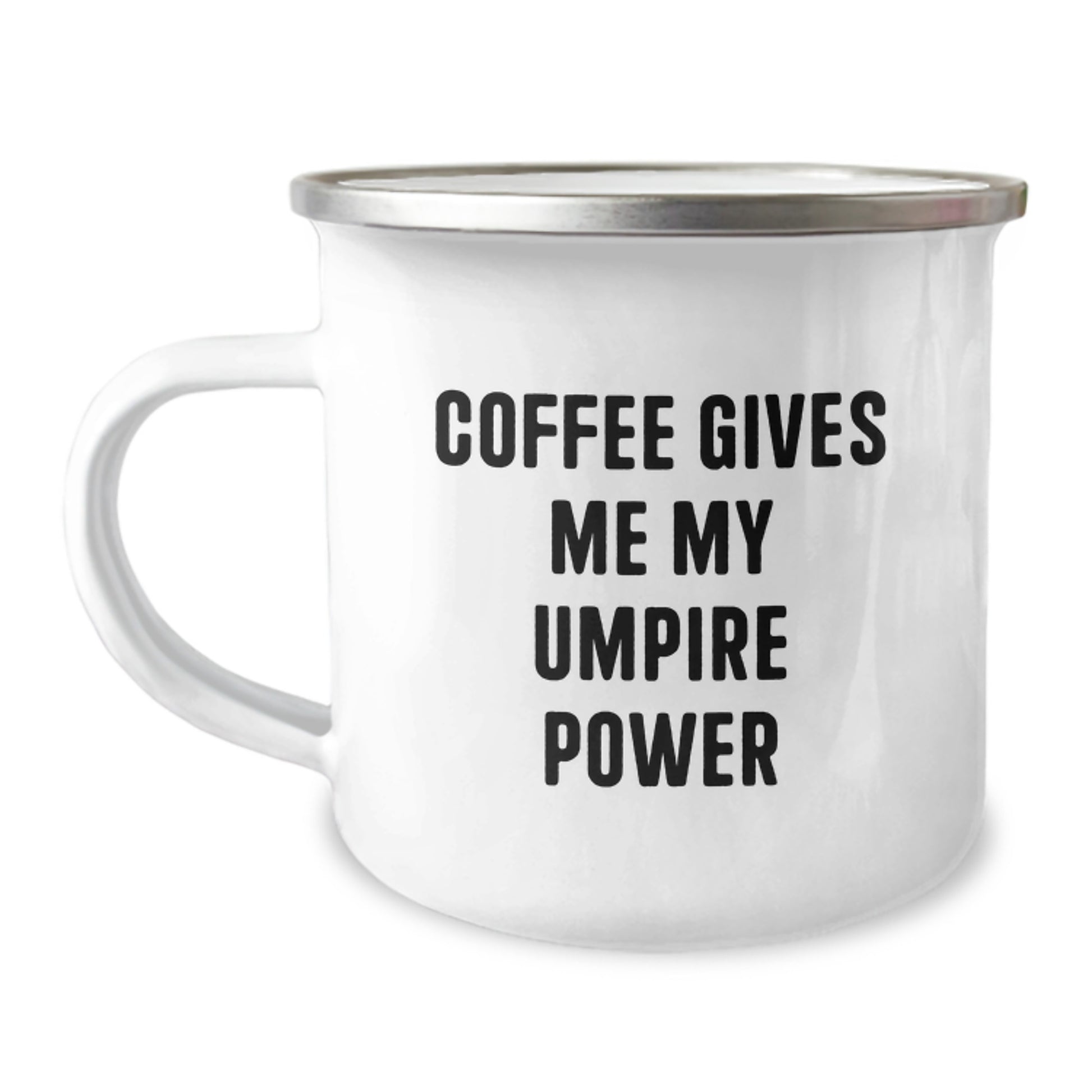 Funny Umpire Gifts for Graduation - 'Coffee Gives Me My Umpire Power' Camping Mug from Friends, Perfect for Umpire Enthusiasts and Men, Unique Graduation Gifts for Women, Family, and Coworkers - Image 1