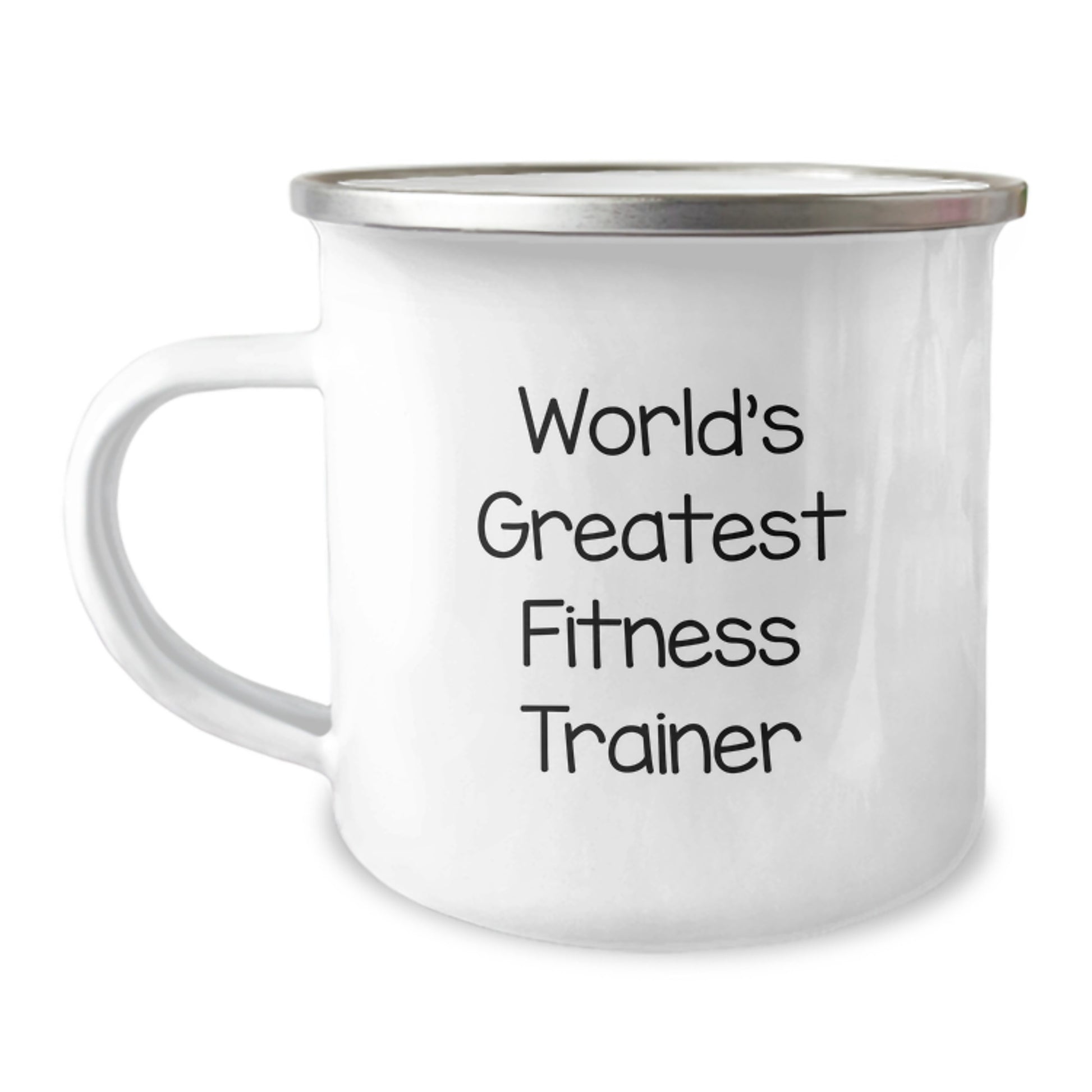 Funny Fitness Trainer Gifts for Him, Unique Camping Mug from Men, Quote: 'World's Greatest Fitness Trainer' - Image 1