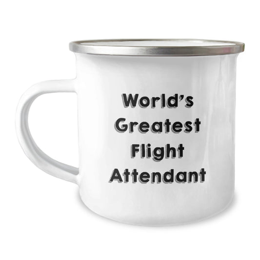 World's Greatest Flight Attendant Funny Camping Mug Gifts from Men for Valentine's Unique - Image 1