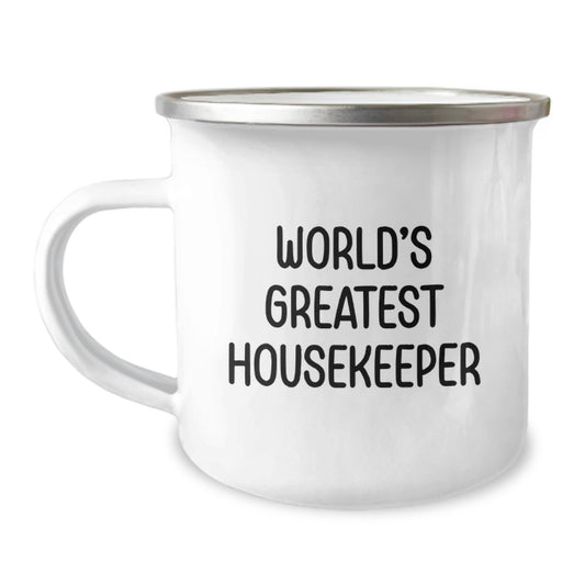 Funny World's Greatest Housekeeper Housekeeper Gifts from Family for Mother's Day Camping Mug - Image 1