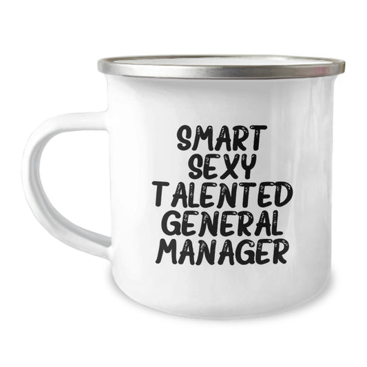Funny General Manager Gifts for Men, 'Smart Sexy Talented' Unique Camping Mug for Christmas Unique Gifts from Coworkers - Image 1