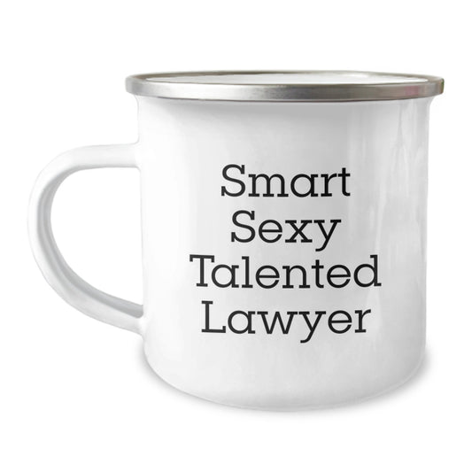 Funny Lawyer Gifts from Friends for Lawyer Men - Smart Sexy Talented Lawyer Camping Mug, Christmas Unique Presents - Image 1