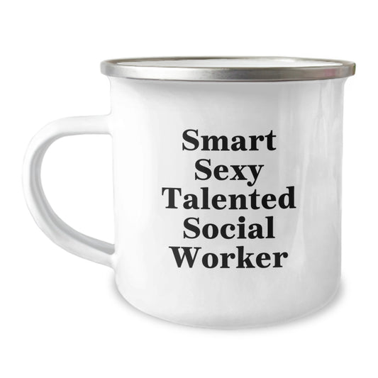 Smart Sexy Talented Social Worker Camping Mug Gifts for Coworkers, Friends, and Family on Valentine's - Image 1