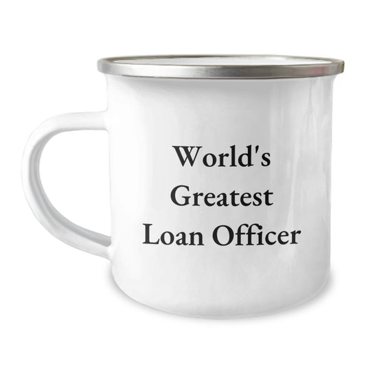 Gifts for Loan Officers, Funny Mom's World's Greatest Loan Officer Camping Mug, Stainless Steel 12 oz Capacity - Image 1