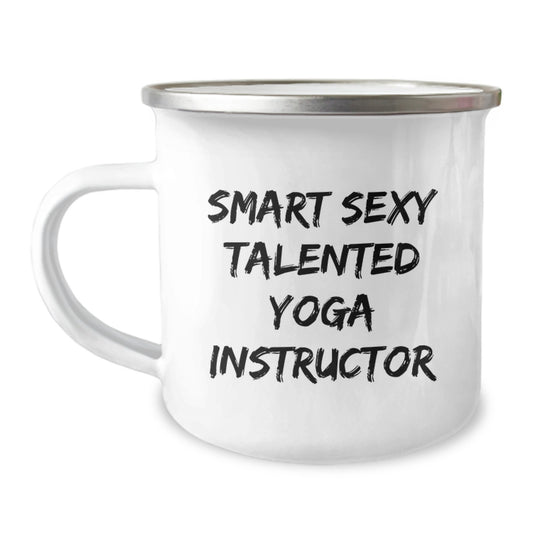 Funny Yoga Instructor Gifts from Friends, Smart Sexy Talented Quotes on Camping Mug, Christmas Unique Presents for Yoga Instructor - Image 1
