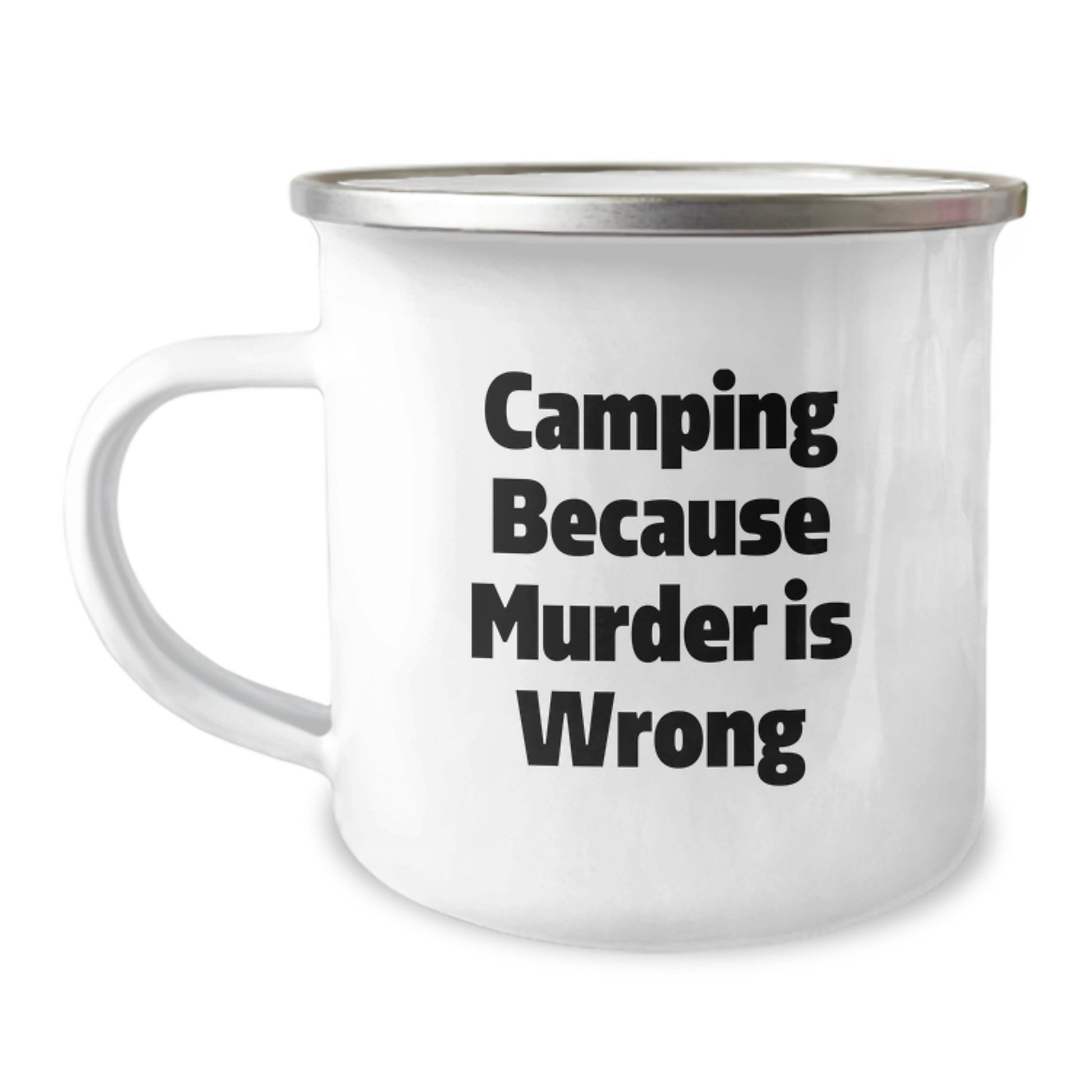 Camping Humor Funny Gifts for Camping Lovers, Christmas Unique Presents for Men Women Friends Family, Enamel Finish Stainless Steel Mug - Image 1