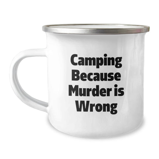 Camping Humor Funny Gifts for Camping Lovers, Christmas Unique Presents for Men Women Friends Family, Enamel Finish Stainless Steel Mug - Image 1