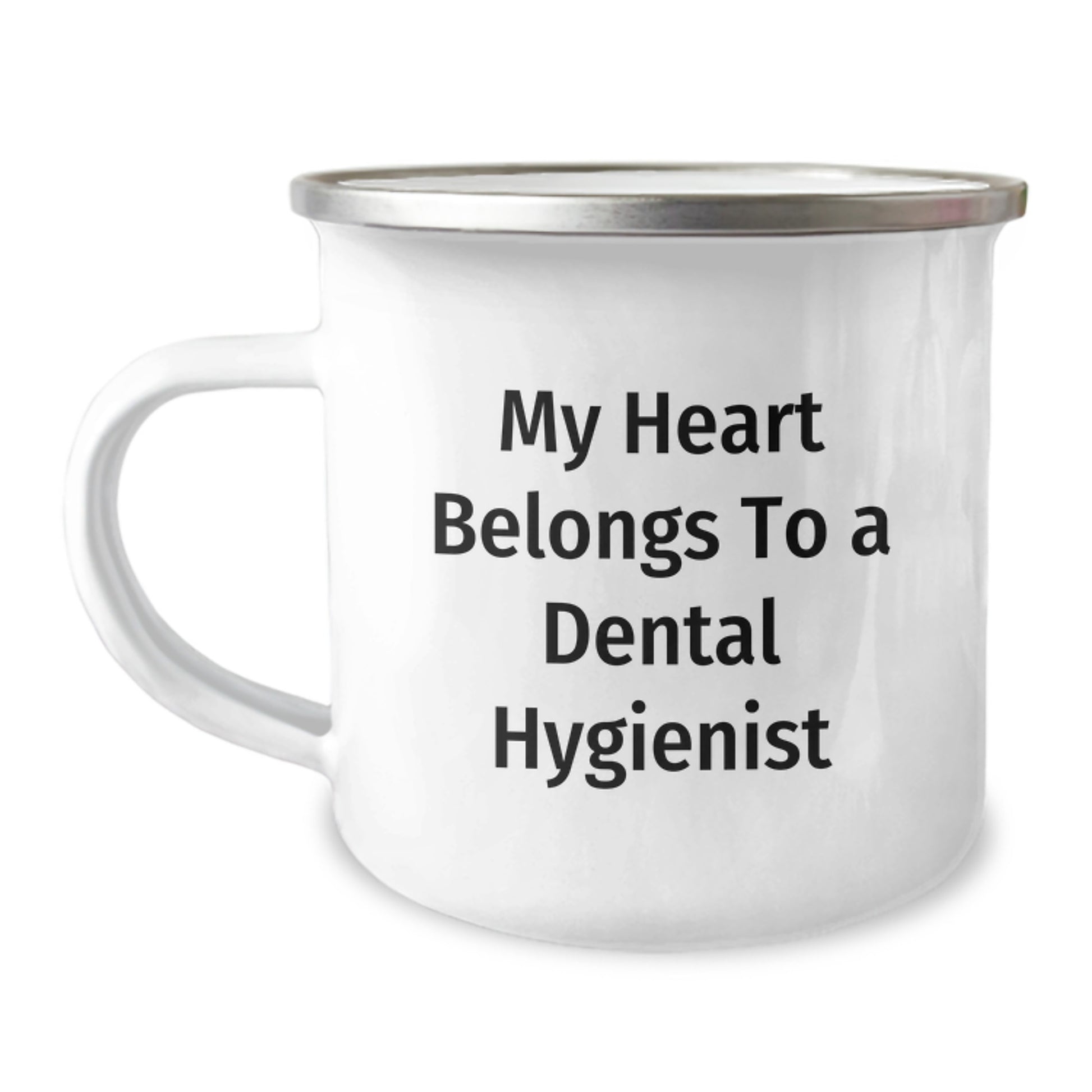 Funny Dental Hygienist Gifts from Men Christmas Unique Gifts - 'My Heart Belongs To A Dental Hygienist', Dental Hygienist Camping Mug - Image 1