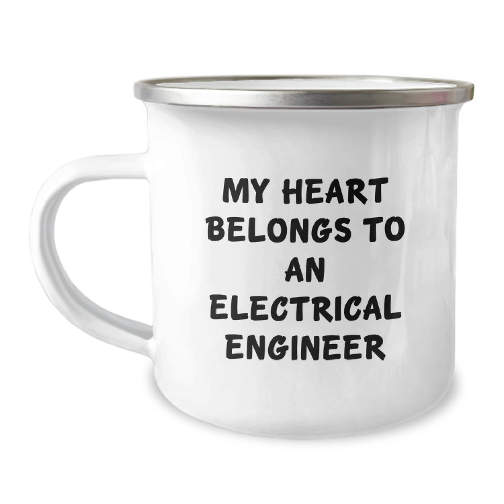 Funny Electrical Engineer Gifts for Men from Family - Camping Mug - My Heart Belongs To An Electrical Engineer - Image 1