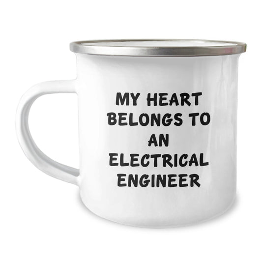 Funny Electrical Engineer Gifts for Men from Family - Camping Mug - My Heart Belongs To An Electrical Engineer - Image 1