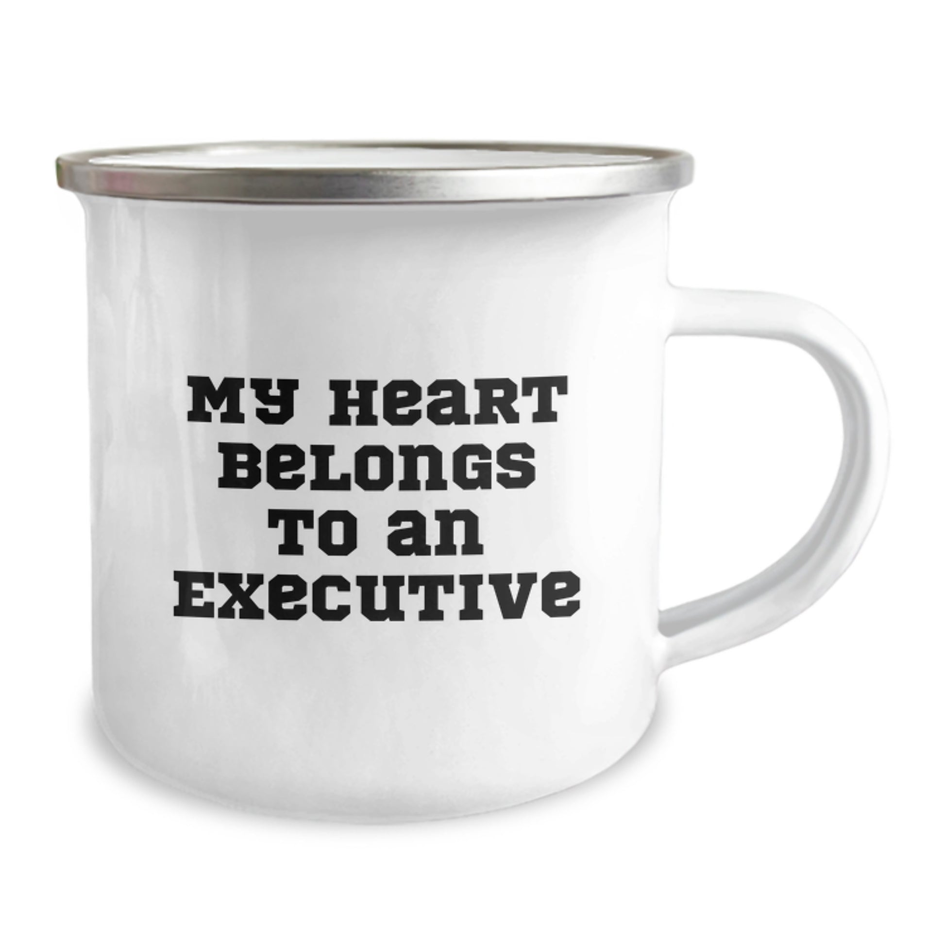 Cute Executive Gifts for Men - Funny Quote Camping Mug, 'My Heart Belongs To An Executive' Unique Christmas Unique Gifts from Men to Executive Friends - Image 2