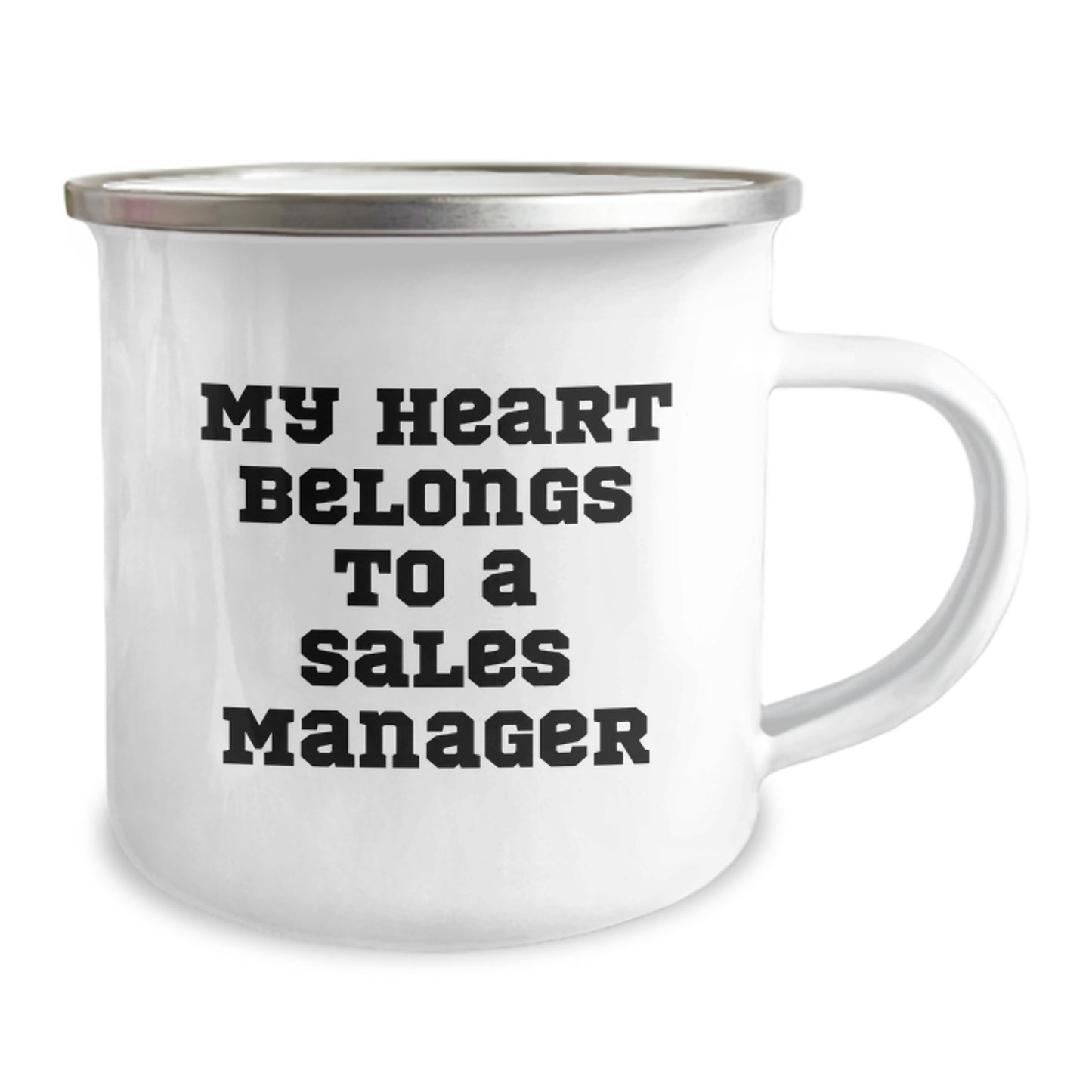 Funny Sales Manager Gifts for Him, 'My Heart Belongs To A Sales Manager' Camping Mug for Birthday Unique Gifts from Friends, Coworkers, Family - Image 2