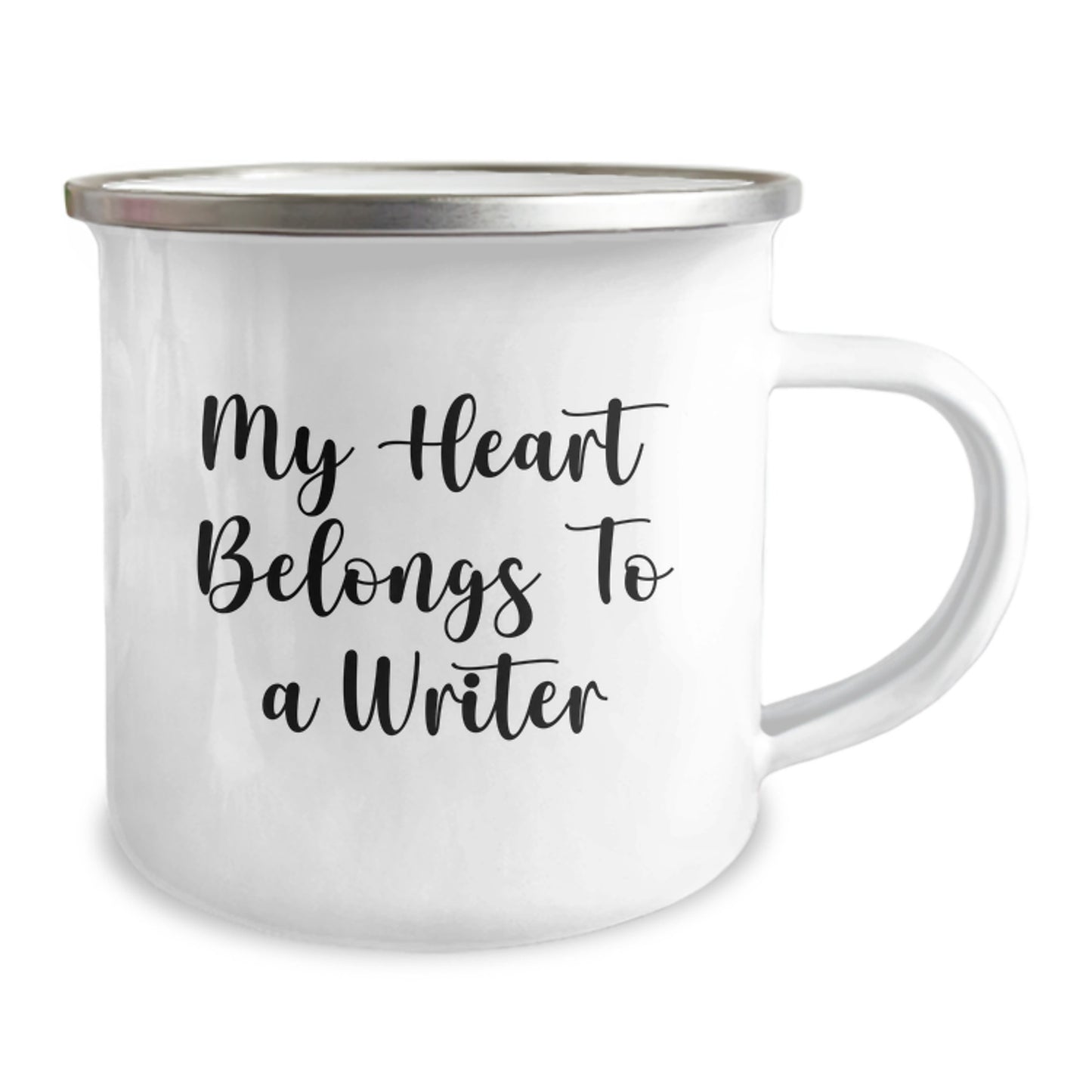 Funny Writer Gifts from Men to Women - My Heart Belongs To A Writer Valentine's Unique Camping Mug - Image 2
