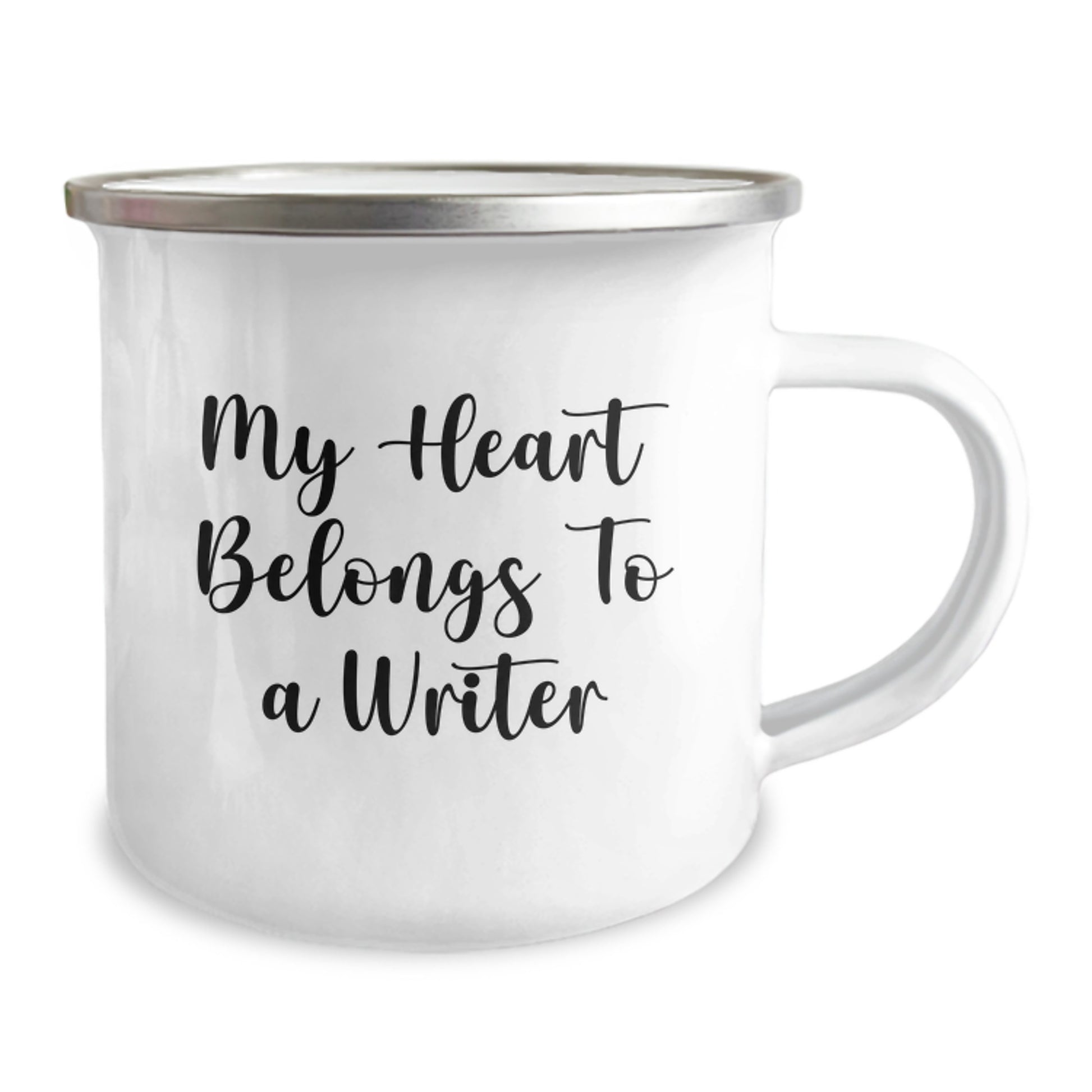Funny Writer Gifts from Men to Women - My Heart Belongs To A Writer Valentine's Unique Camping Mug - Image 2
