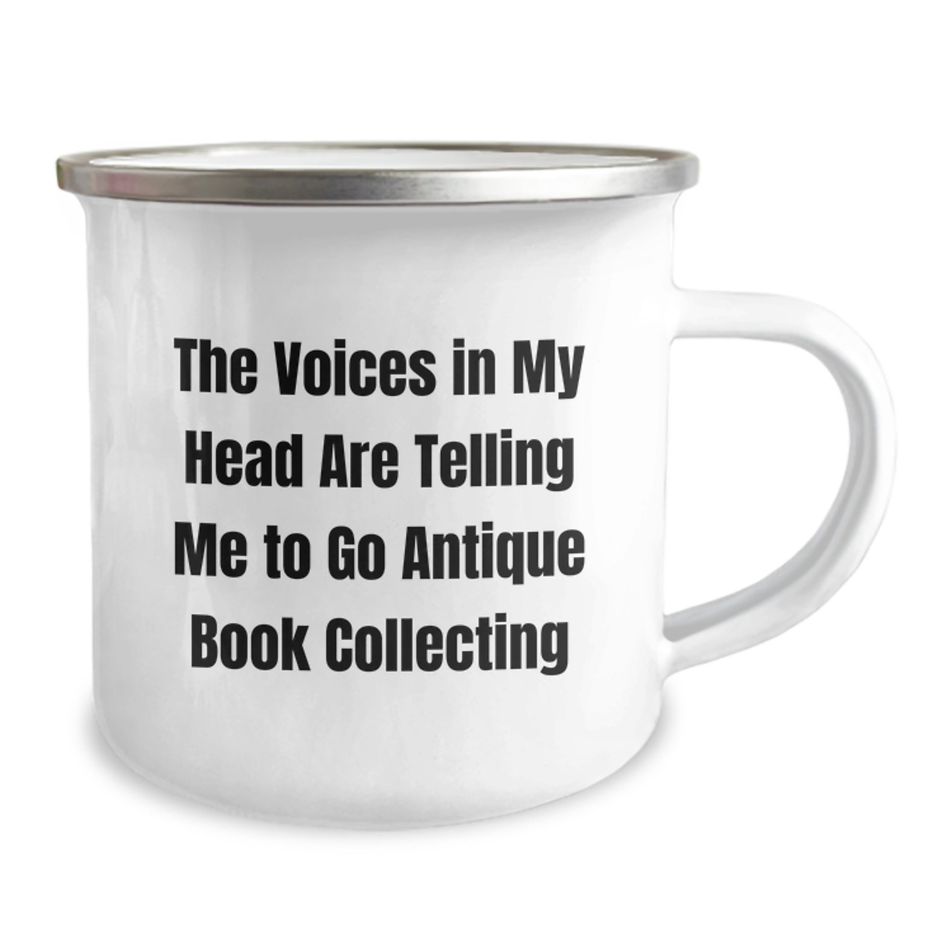 Funny Antique Book Collecting Gifts - The Voices In My Head Are Telling Me To Go Camping Mug, Birthday Unique Gifts for Friends, Family, and Men who Love Antique Books, Camping - Image 2