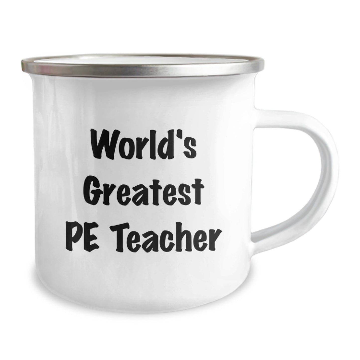 Funny PE Teacher Gifts for Him, 'World's Greatest PE Teacher', Camping Mug for Valentine's Unique Gifts from Friends - Image 2